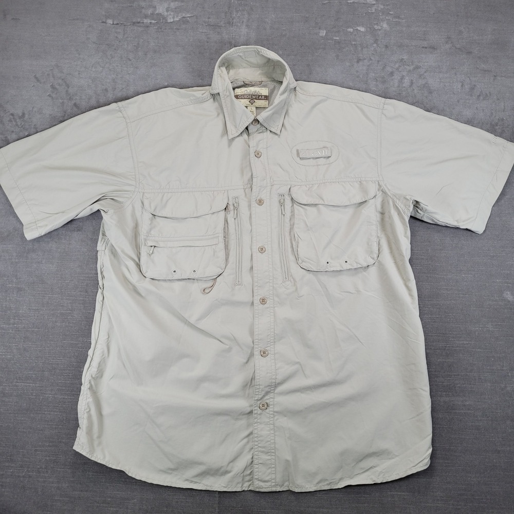 Cabelas Guidewear Mens UPF 40 Short Sleeve Fishing Shirt Size Large